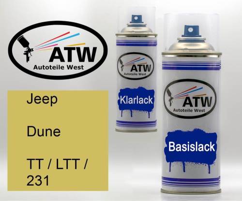 Jeep, Dune, TT / LTT / 231: 400ml Sprühdose + 400ml Klarlack - Set, von ATW Autoteile West.